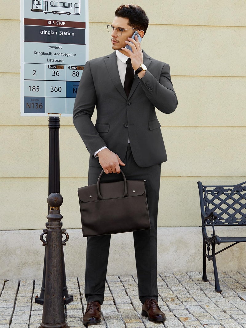 WEEN CHARM Men's Suits Slim Fit 2 Piece Wedding Tuxedo Two Button Groom Prom Party Solid Tux Blazer Pants Set - Image 2